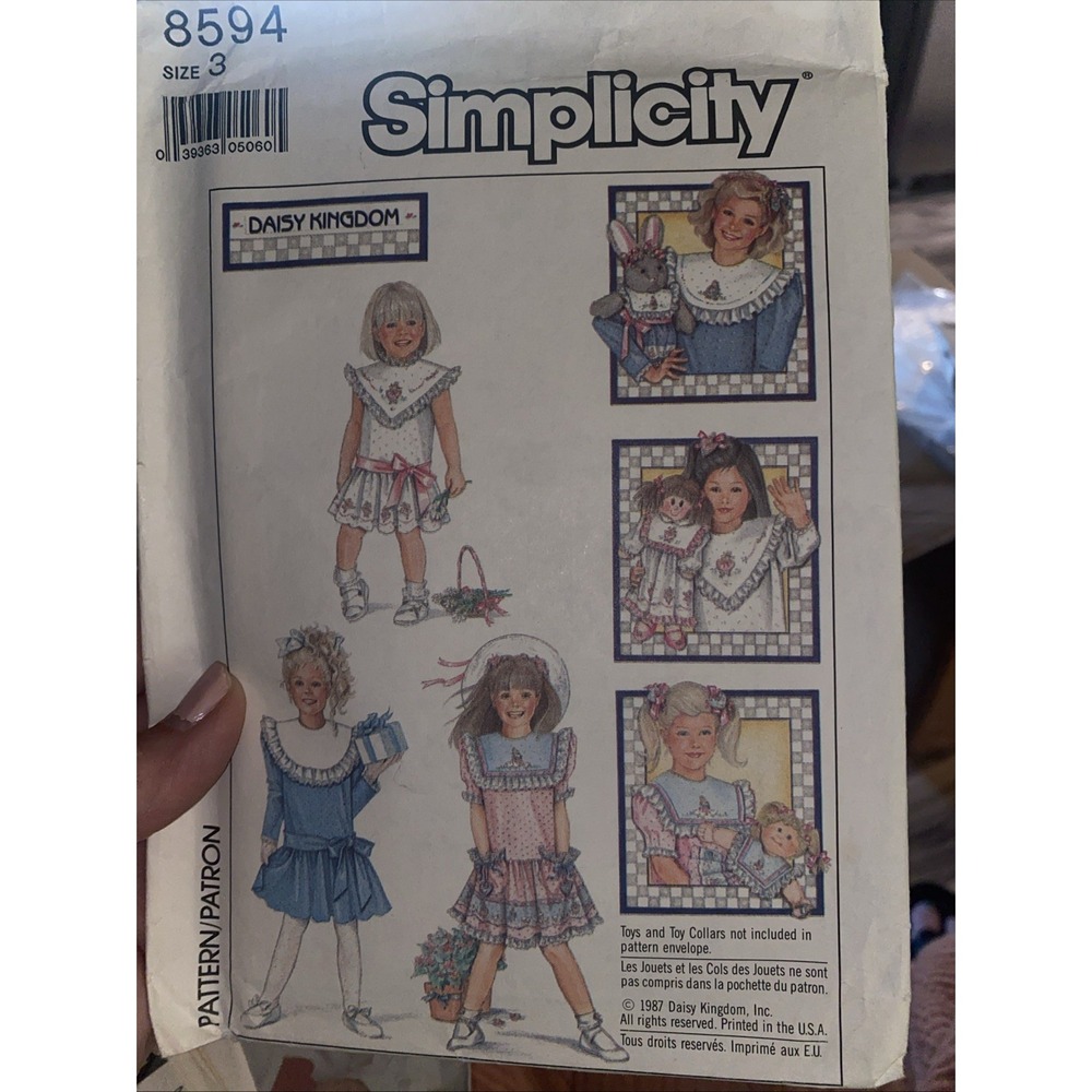 Vintage 1988 Daisy Kingdom Simplicity Pattern 8594 Size 3 Cut Complete